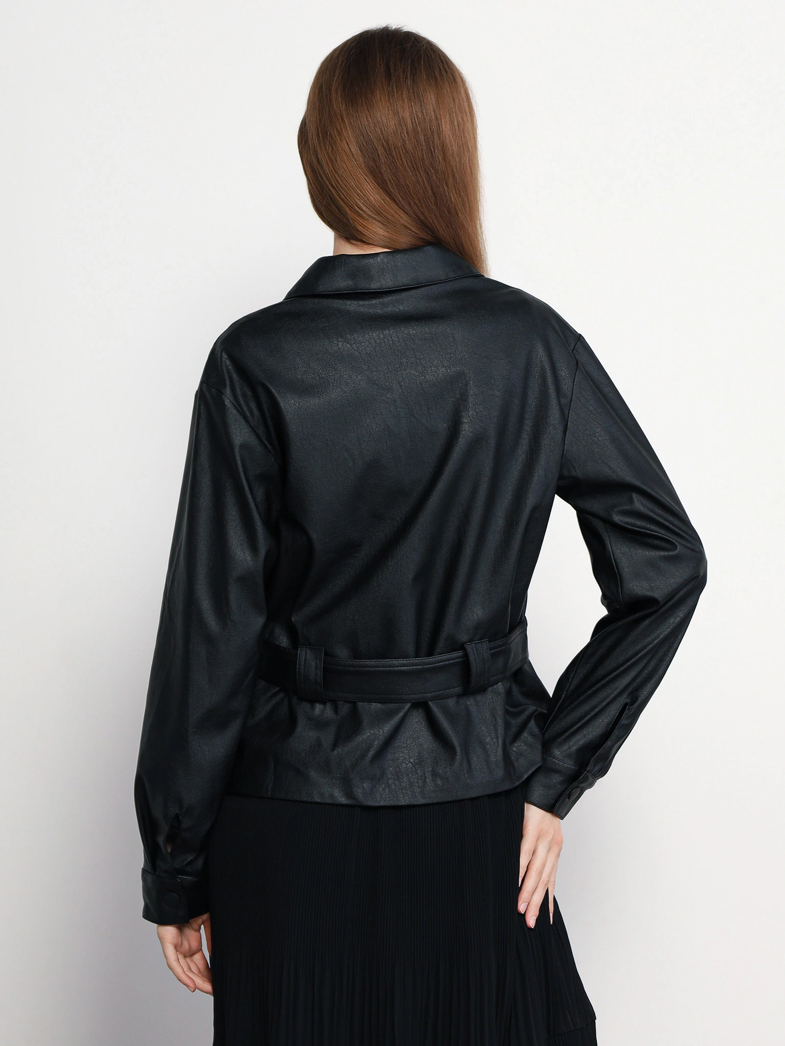 Куртка прямого кроя со съемным поясом